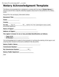Notary Acknowledgement Document