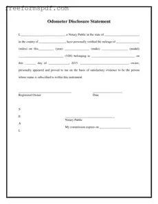 Fill in a Valid Notarized Odometer Statement Template