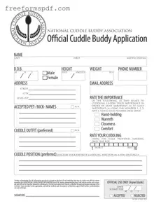 Fill in a Valid Cuddle Buddy Application Template