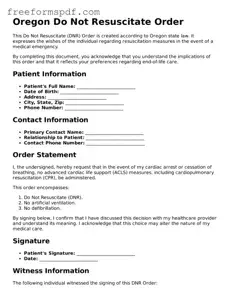Attorney-Verified Do Not Resuscitate Order Document for Oregon State