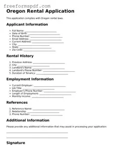 Attorney-Verified Rental Application Document for Oregon State