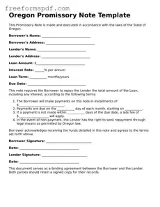 Attorney-Verified Promissory Note Document for Oregon State