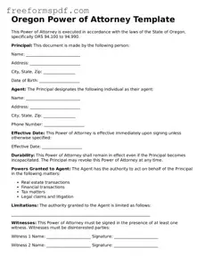 Attorney-Verified Power of Attorney Document for Oregon State
