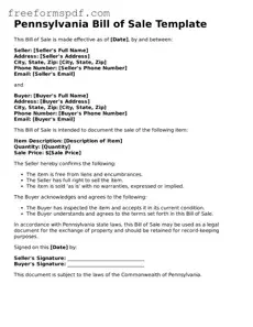 Attorney-Verified Bill of Sale Document for Pennsylvania State
