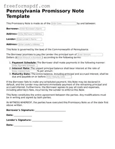 Attorney-Verified Promissory Note Document for Pennsylvania State