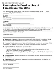 Attorney-Verified Deed in Lieu of Foreclosure Document for Pennsylvania State