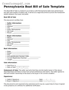 Attorney-Verified Boat Bill of Sale Document for Pennsylvania State