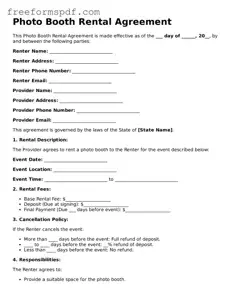 Photo Booth Rental Agreement Document