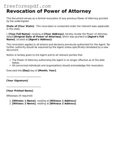 Revocation of Power of Attorney Document