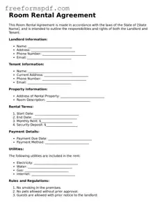 Room Rental Agreement Document