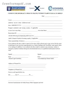 Fill in a Valid Royal Caribbean Parental Consent Template