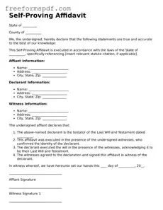 Self-Proving Affidavit Document