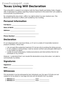 Attorney-Verified Living Will Document for Texas State