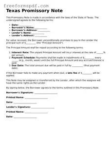 Attorney-Verified Promissory Note Document for Texas State