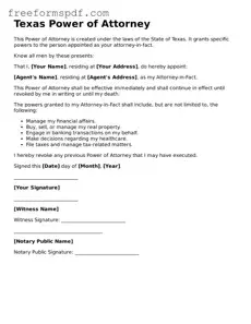 Attorney-Verified Power of Attorney Document for Texas State