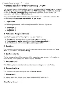 Memorandum of Understanding Document