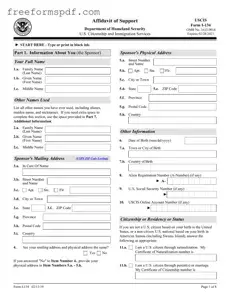 Fill in a Valid USCIS I-134 Template
