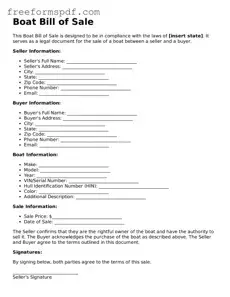 Boat Bill of Sale Document