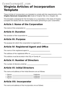 Attorney-Verified Articles of Incorporation Document for Virginia State