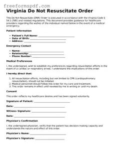 Attorney-Verified Do Not Resuscitate Order Document for Virginia State