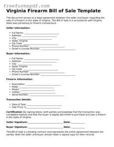 Attorney-Verified Firearm Bill of Sale Document for Virginia State