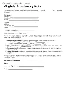 Attorney-Verified Promissory Note Document for Virginia State
