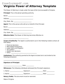 Attorney-Verified Power of Attorney Document for Virginia State