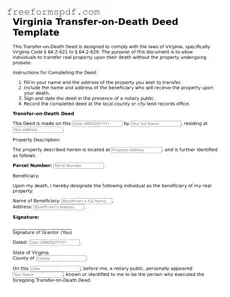 Attorney-Verified Transfer-on-Death Deed Document for Virginia State