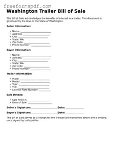 Attorney-Verified Trailer Bill of Sale Document for Washington State