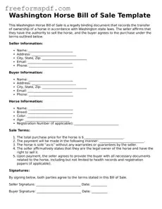 Attorney-Verified Horse Bill of Sale Document for Washington State