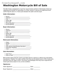 Attorney-Verified Motorcycle Bill of Sale Document for Washington State