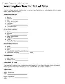 Attorney-Verified Tractor Bill of Sale Document for Washington State