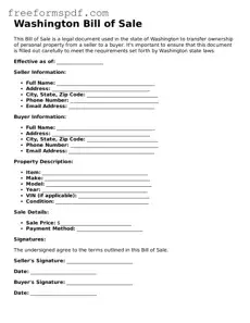 Attorney-Verified Bill of Sale Document for Washington State