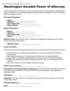 Attorney-Verified Durable Power of Attorney Document for Washington State