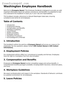 Attorney-Verified Employee Handbook Document for Washington State