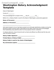 Attorney-Verified Notary Acknowledgement Document for Washington State