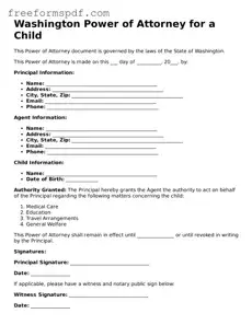 Attorney-Verified Power of Attorney for a Child Document for Washington State