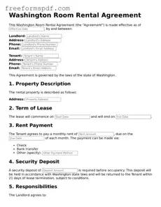 Attorney-Verified Room Rental Agreement Document for Washington State