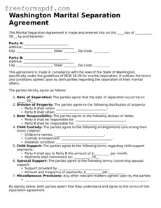 Attorney-Verified Marital Separation Agreement Document for Washington State