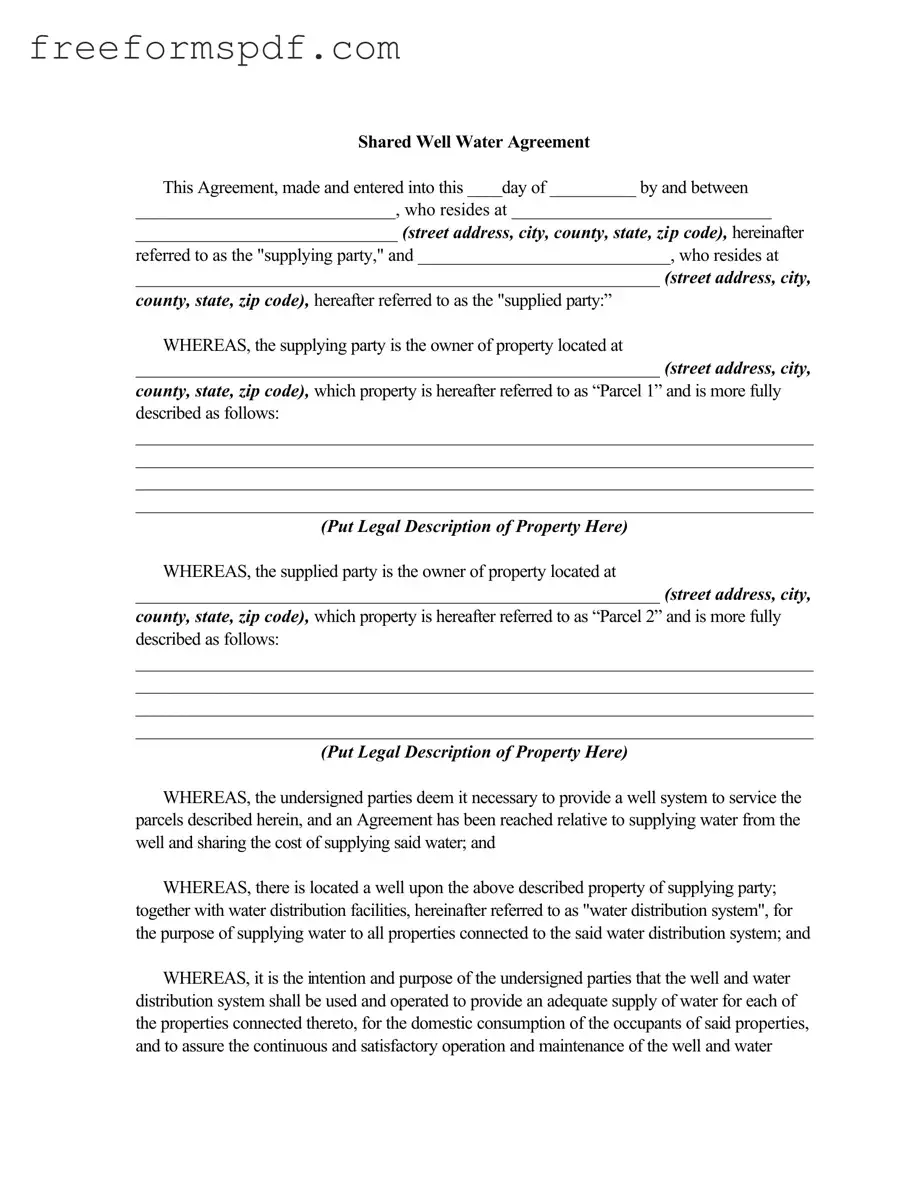 Fill in a Valid Shared Well Agreement Template