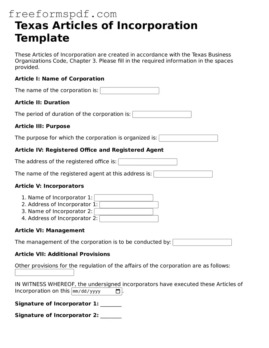 Attorney-Verified Articles of Incorporation Document for Texas State