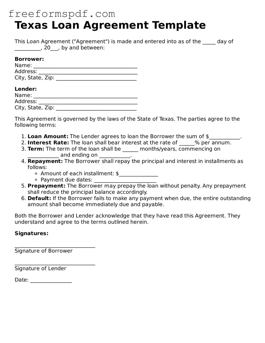 Attorney-Verified Loan Agreement Document for Texas State