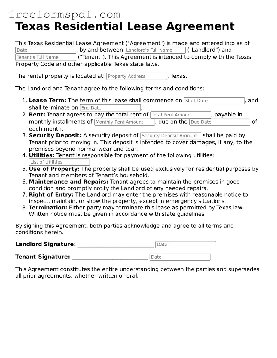 Attorney-Verified Residential Lease Agreement Document for Texas State