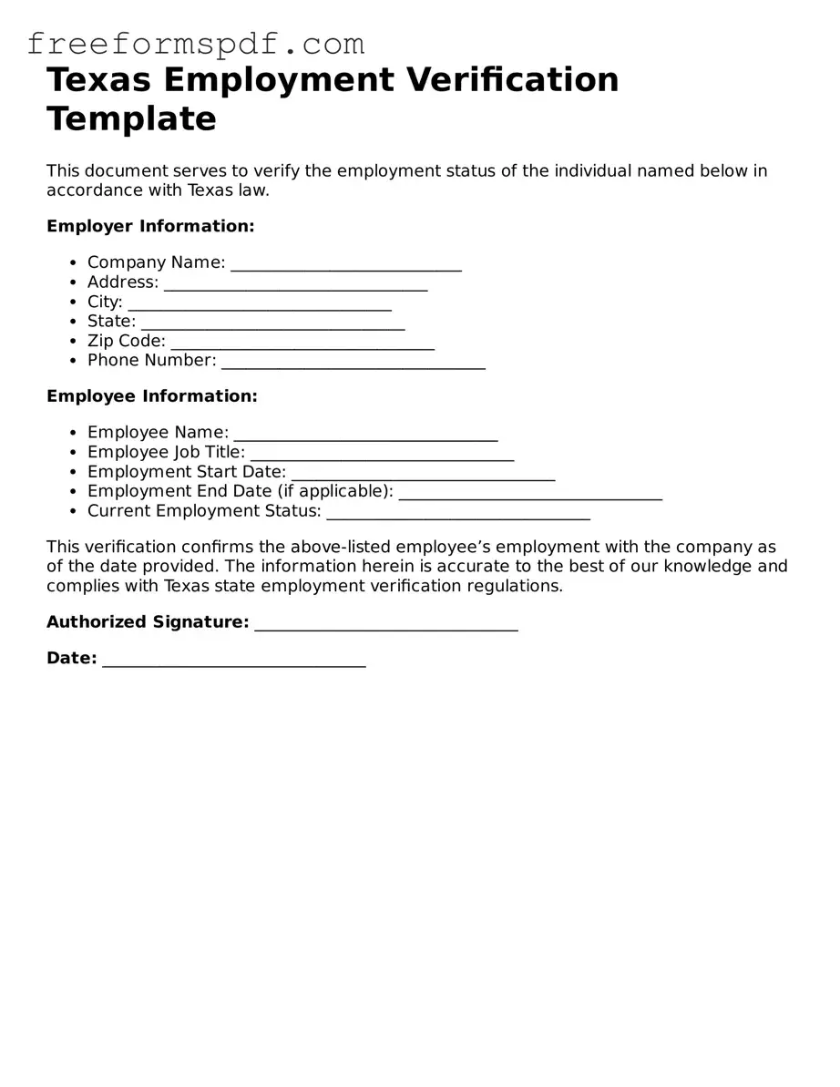 Attorney-Verified Employment Verification Document for Texas State