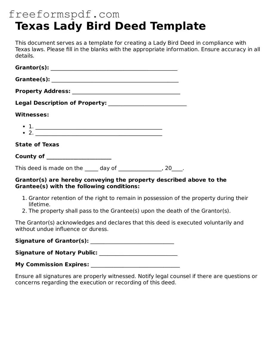Attorney-Verified Lady Bird Deed Document for Texas State
