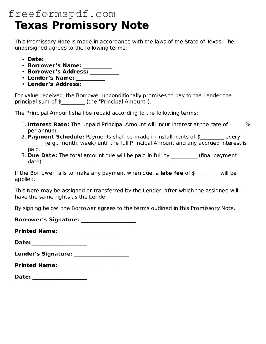 Attorney-Verified Promissory Note Document for Texas State