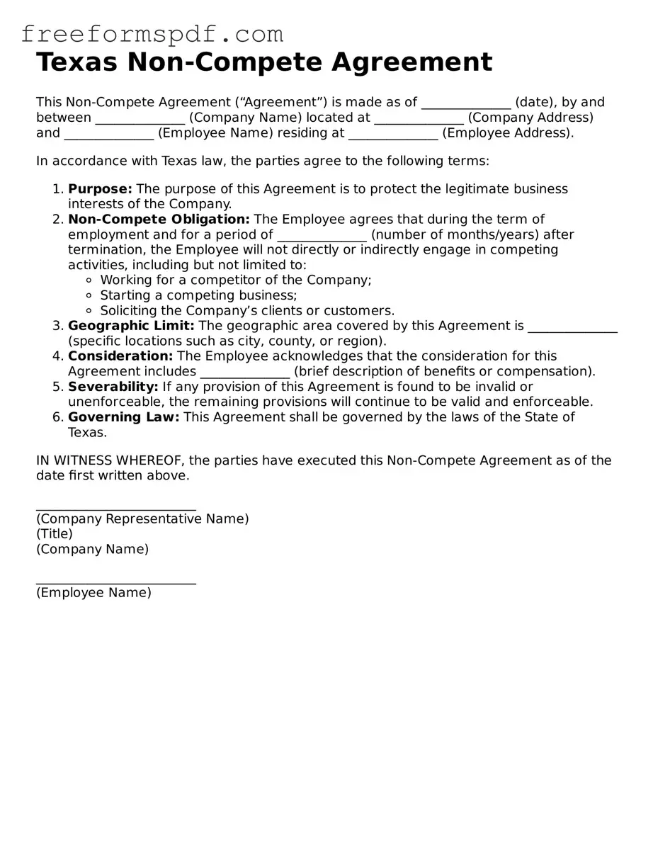 Attorney-Verified Non-compete Agreement Document for Texas State