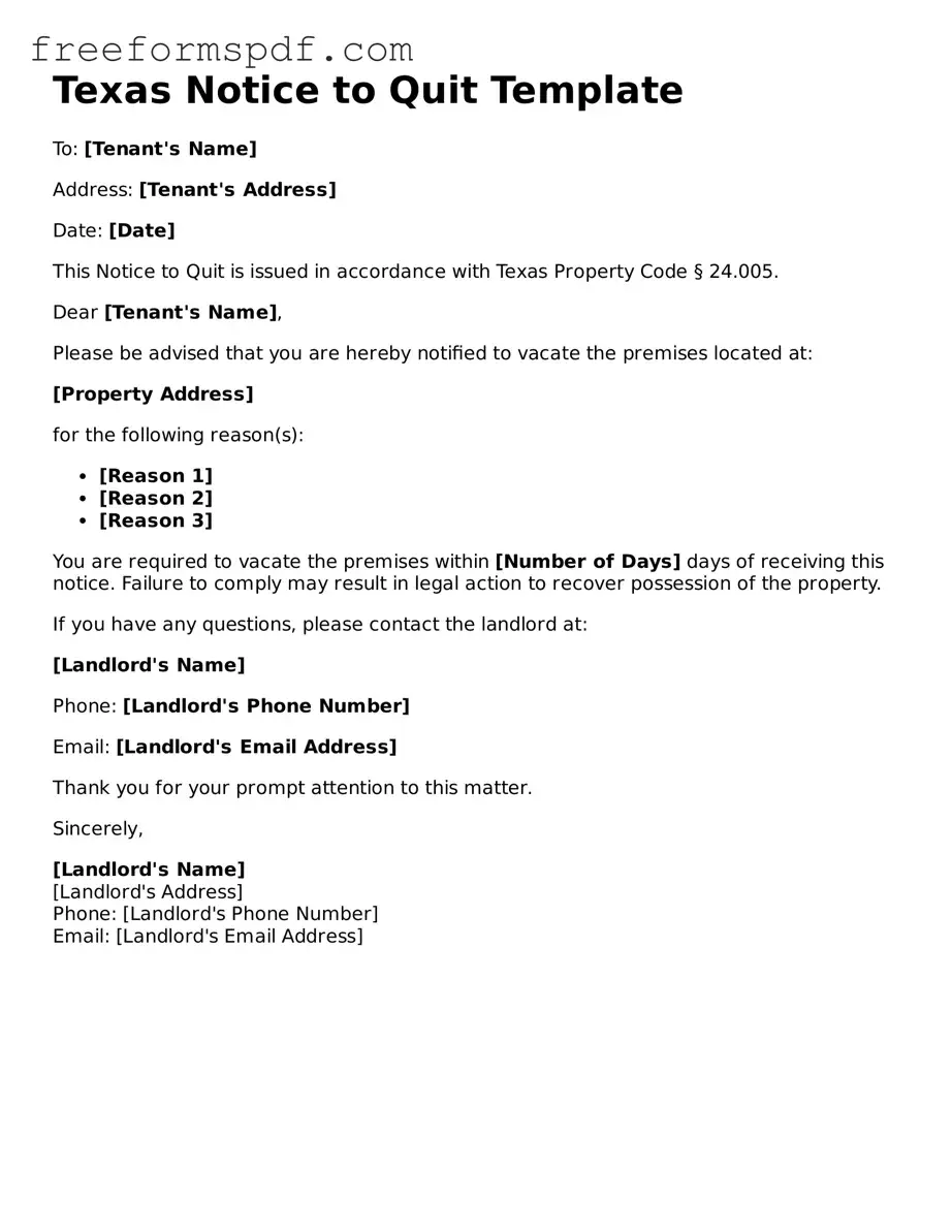 Attorney-Verified Notice to Quit Document for Texas State