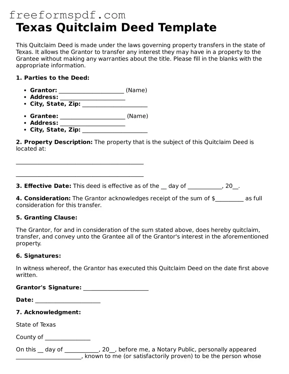 Attorney-Verified Quitclaim Deed Document for Texas State