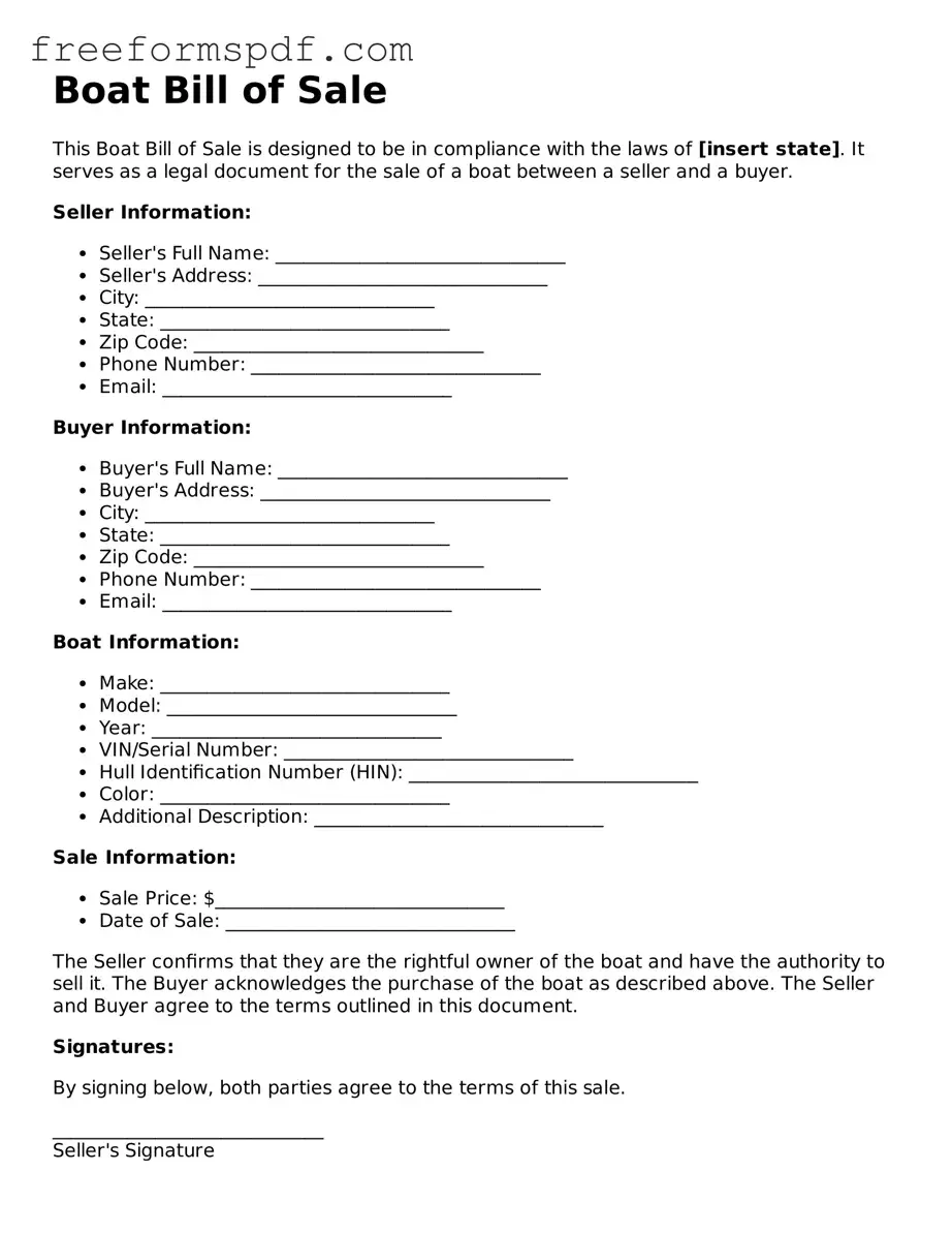 Boat Bill of Sale Document